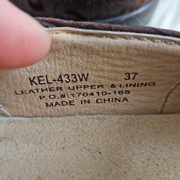 ALEGRIA Women’s By PG Lite Kel-433 Brown Embossed Leather Slip On Shoes - Picture 7 of 7